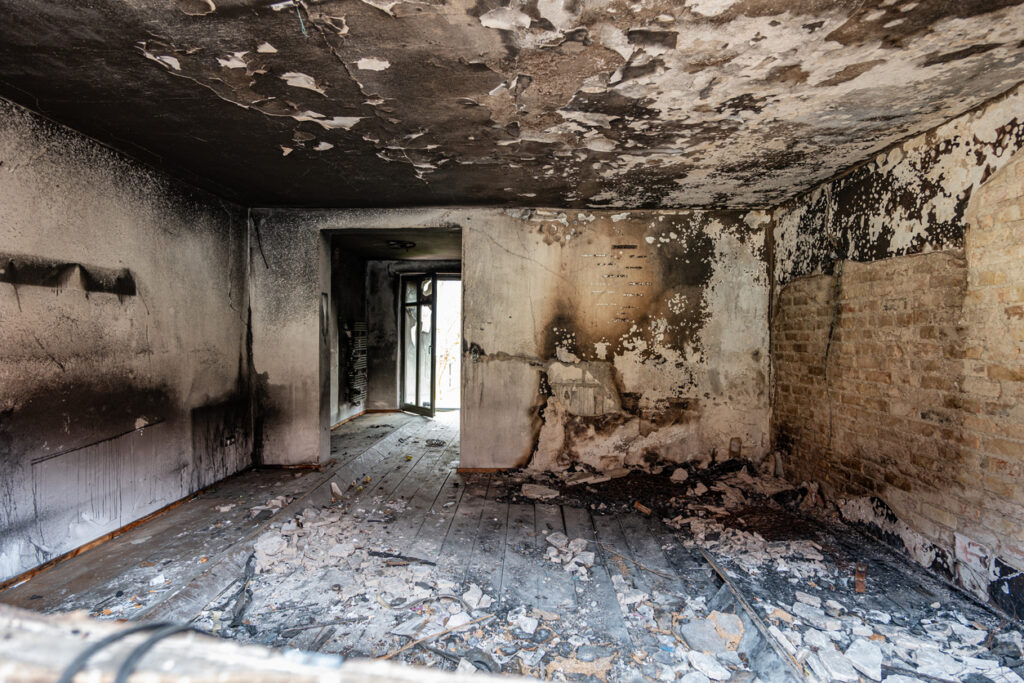 Burnt property after a Fire in wisconsin